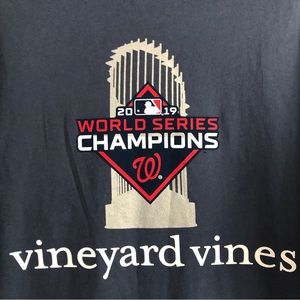 NEW Vineyard Vines Navy Washington Nationals 2019 World Series Shirt S
